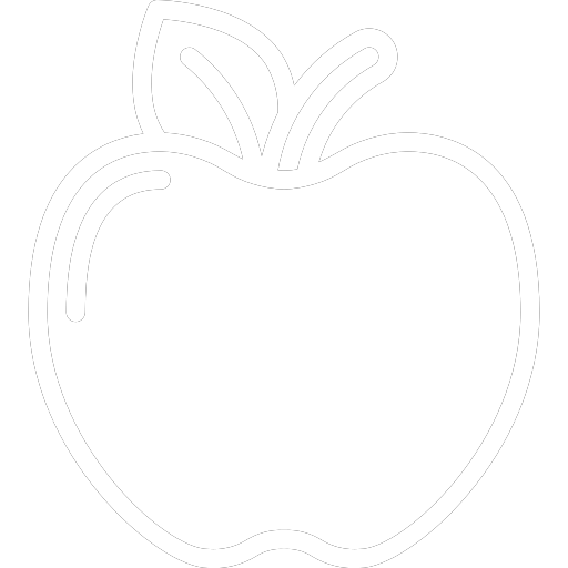Outline of an apple on a white background