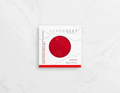 Red circular object with 'Beresheet' branding on a white background