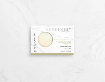 Bar of soap in a white box with 'Geresheet' branding on a white background
