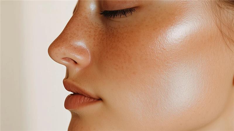 Close-up of a person's face with a soft focus on skin texture.