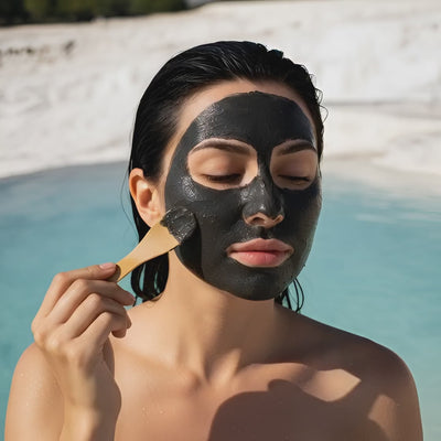 Women applying mud mask